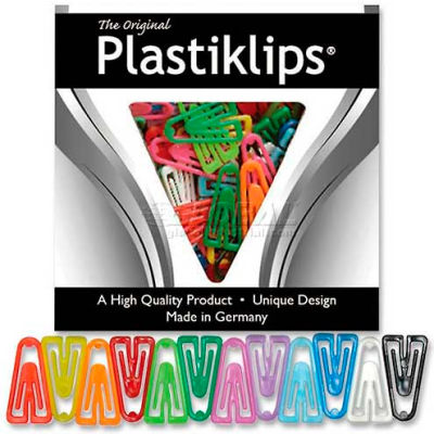Baumgartens® Plastiklips Paper Clips, Medium, 1" x 9/16", Assorted, 500/Box