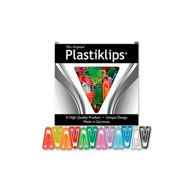Baumgartens® Plastiklips Paper Clips, X-Large, 2-3/8" x 1-5/16", Assorted, 50/Box