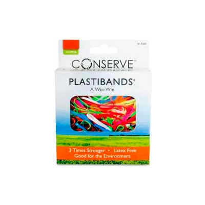 Baumgartens® Latex Free Plastibands, Assorted Sizes/Colors, 100/Box