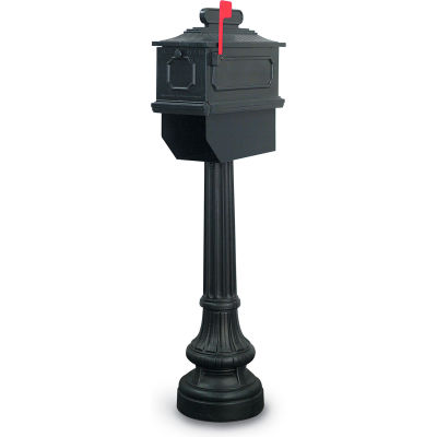 United Visual Products Newport Single Residential Mailbox & Post N1023734 - Coffee