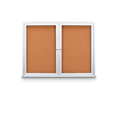 United Visual Products 48"W x 36"H Outdoor Combo Board w/Two Corkboards