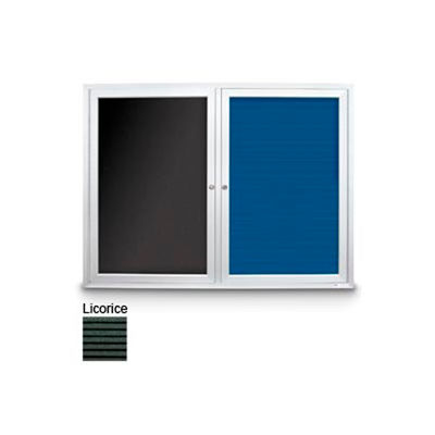 United Visual Products 72"W x 36"H Outdoor Combo Board, Licorice Letter & Licorice Vinyl Corkboard