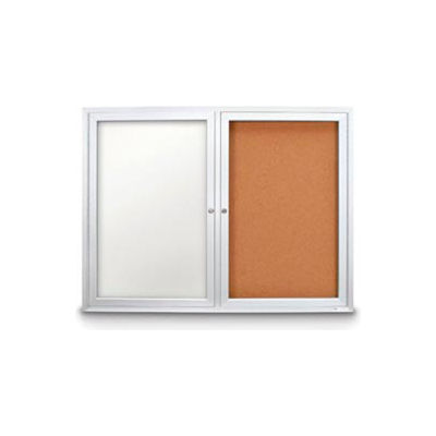 United Visual S 72 W X 36 H Outdoor Combo Board White Dry Erase Corkboard B220696 Globalindustrial Com White Dry Erase Board Corkboard, Outdoor Dry Erase Board Material
