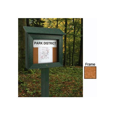 United Visual Products 16"W x 34"H Mini Cork Message Board with Cedar Frame