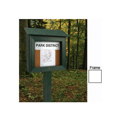 United Visual Products 16"W x 34"H Mini Cork Message Board with White Frame