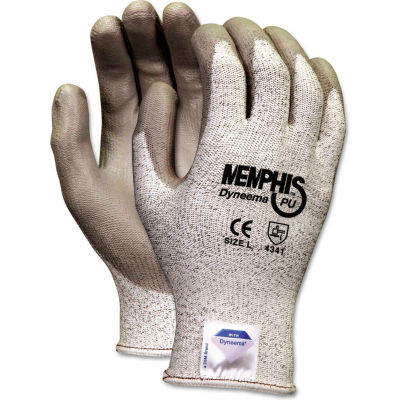 MCR Safety 9672M Dyneema Polyurethane Gloves, Medium, White/Gray, 1 Pair
