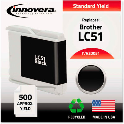Innovera® Remanufactured LC51BK Ink, 500 Page-Yield, Black