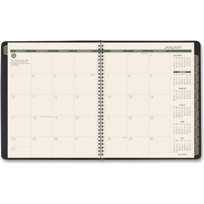 AT-A-GLANCE® Recycled Monthly Planner, 11 x 9, Black, 2022