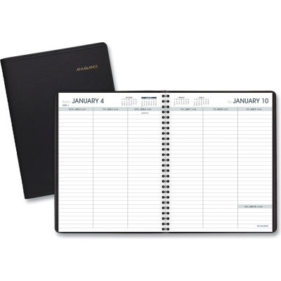 AT-A-GLANCE® Weekly Planner Ruled for Open Scheduling, 8.75 x 6.75, Black, 2022