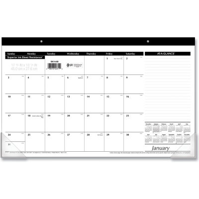 AT-A-GLANCE® Compact Desk Pad, 17.75 x 10.88, White, 2022