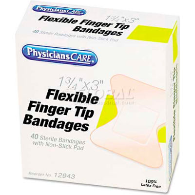 PhysiciansCare 12943 First Aid Fingertip Bandages, Box of 40