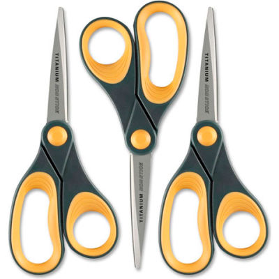 Westcott® Titanium Non Stick Scissors, 8" Straight, 3/Pack