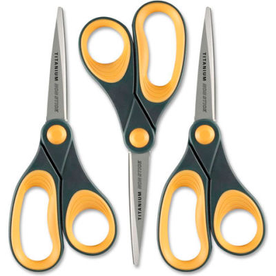 Westcott® Titanium Non Stick Scissors, 8" Long, 3.25" Cut Length, 3/PK