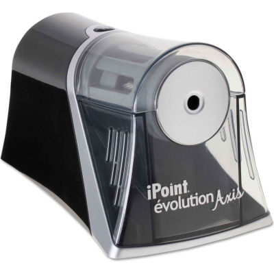Westcott® iPoint Evolution Axis Pencil Sharpener, AC-Powered, 4.25" x 7" x 4.75", Black/Silver