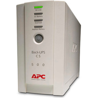 APC® BK500 Back-UPS CS 500 Battery Backup System, 6 Outlets, 500VA