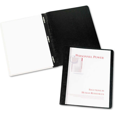 Avery® Durable Clear-Front Report Cover, Tang Clip, LTR, 1/2" Cap, Clear/Black, 25/Box