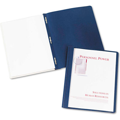 Avery® Durable Clear-Front Report Cover, Tang Clip, LTR, 1/2" Cap, Clear/Blue, 25/Box