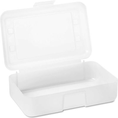 Advantus Gem Polypropylene Pencil Box with Lid, Clear, 8-1/2" x 5-1/4" x 2-1/2"
