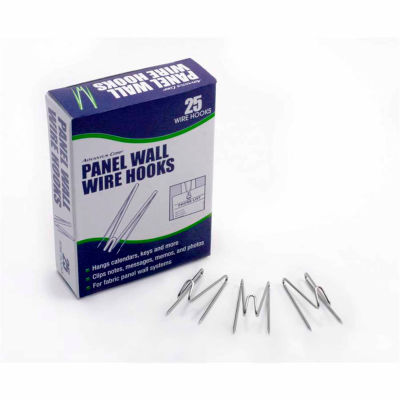 Advantus 75370 Panel Wall Wire Hooks, Silver, 25 Hooks/Pack