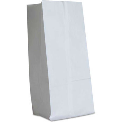 Paper Grocery Bags, #16, 7-3/4"W x 4-13/16"D x 16"H, White, 500 Pack