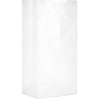 Duro Bag Paper Grocery Bags, #4, 5"W x 3-1/3"D x 9-3/4"H, White, 500/Pack
