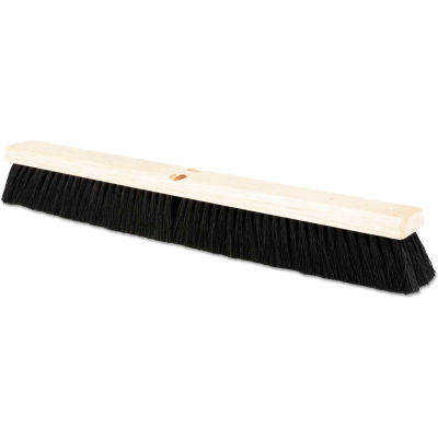 24" Hardwood Block 2-1/2" Tampico Fill Floor Brush Head, Black - BWK20224