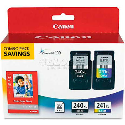 Canon® 5206B005 (PG-240, CL-241XL) High-Yld ChromaLife 100 Ink, Black, Tri-Color, 2/Pk