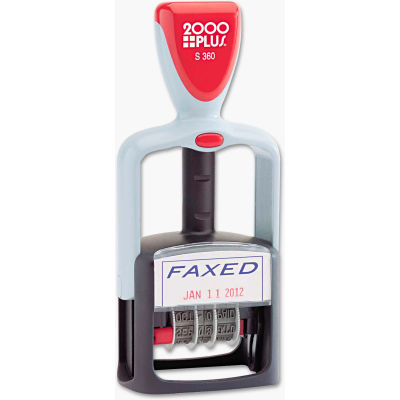 2000 PLUS® Two-Color Word Dater, 1 3/4 x 1, "Faxed," Self-Inking