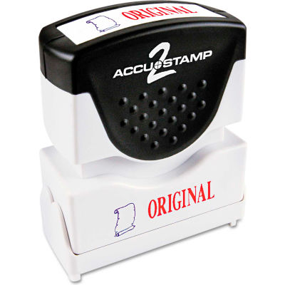 Accustamp2 Shutter Stamp with Microban, Red/Blue, ORIGINAL, 1 5/8 x 1/2