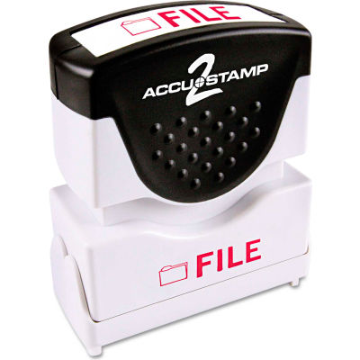Accustamp2 Shutter Stamp with Microban, Red, FILE, 5/8 x 1/2