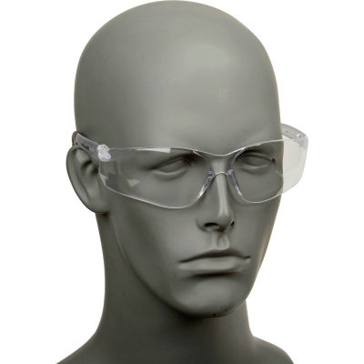 MCR Safety BK110 Crews BearKat Safety Glasses, Clear Frame, Clear Lens, Anti-Scratch, 1-Pair
