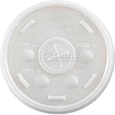 Dart® Plastic Cold Cup Lids, Fits 10 Oz. Cups, Translucent
