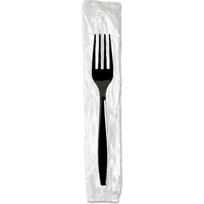 Dixie® DXEFH53C7,  Individually Wrapped Forks, Plastic, Black, 1000/Carton