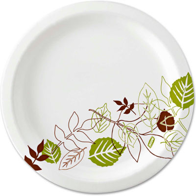 Dixie® SXP10PATH, Pathways Paper Plates, 10-1/8" Dia., Green/Burg/Wht, 500/Carton
