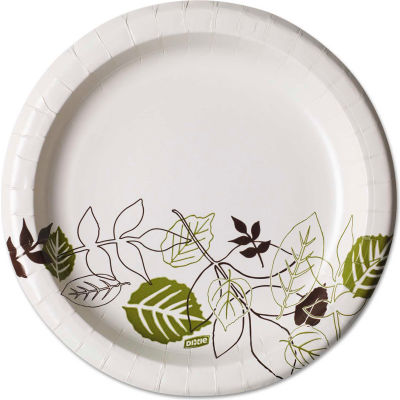 Dixie® UX9PATHPK, Pathways Paper Plates, 8-1/2" Dia., Green/Burg/Wht, 15/Pack