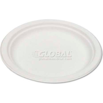 Eco-Products® Sugarcane Plates, 6" Dia., Natural White, 1000/Carton
