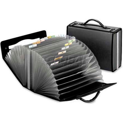 Pendaflex 1132 Document Carry Case, Poly, 26 pockets, 4 5/8 x 13 1/8 x 10 1/4, Smoke