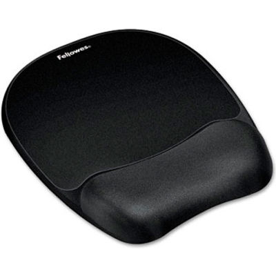 Fellowes® 9176501 Memory Foam Mouse Pad/Wrist Rest, Black