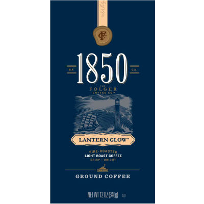 1850 Coffee, Lantern Glow, Light Roast, Ground, 12 oz Bag, 6/Carton