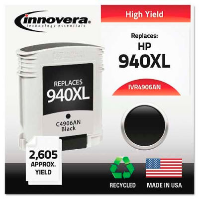 Innovera® 4906AN Compatible, Remanufactured, C4906AN (940XL) Ink, 2200 Page-Yield, Black