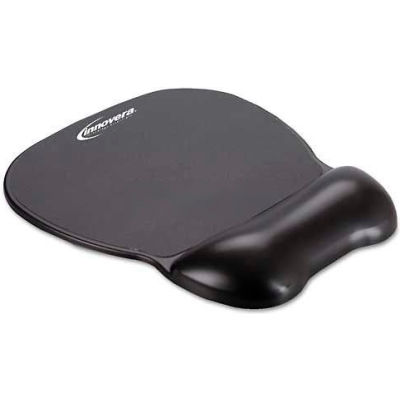 Innovera® IVR51450 Gel Mouse Pad with Wrist Rest, Non-Skid Base, Black