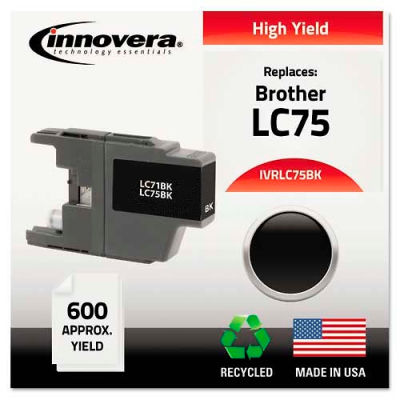 Innovera® Compatible Remanufactured High-Yield LC75B Ink, 600 Page-Yield, Black