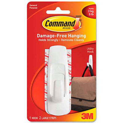 3M Command™ General Purpose Hooks, 5-lb Capacity, Plastic, White