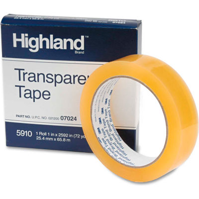 Highland™ Transparent Tape, 1" x 2592", 3" Core, Clear