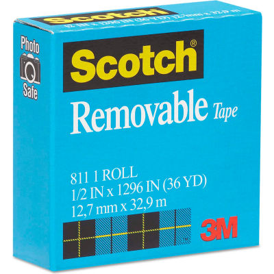Scotch® Removable Tape, 1/2" x 1296", 1" Core