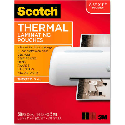 Scotch® Letter Size Thermal Laminating Pouches, 5 mil, 11 1/2 x 9, 50/Pack