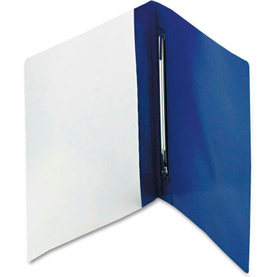 Oxford® PressLock Report Cover, Prong Clip, Letter, 1/2" Capacity, Clear/Blue, 25/Box