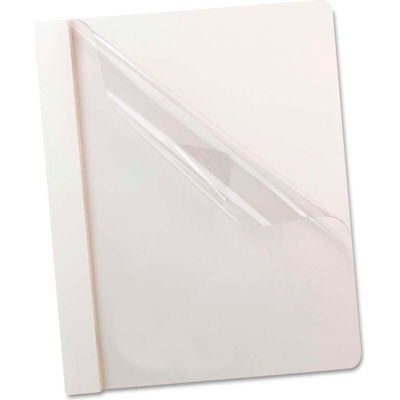 Oxford® Premium Paper Clear Front Cover, 3 Fasteners, Letter, White, 25/Box