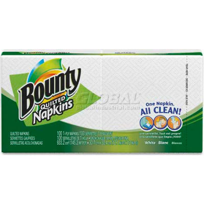 Bounty® 23884, Quilted Napkins, 12-1/10"Wx 12"D, White, 100/Pack