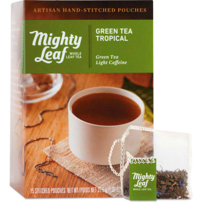 Mighty Leaf® Tea Whole Leaf Tea Pouches, Green Tea Tropical, 15/Box